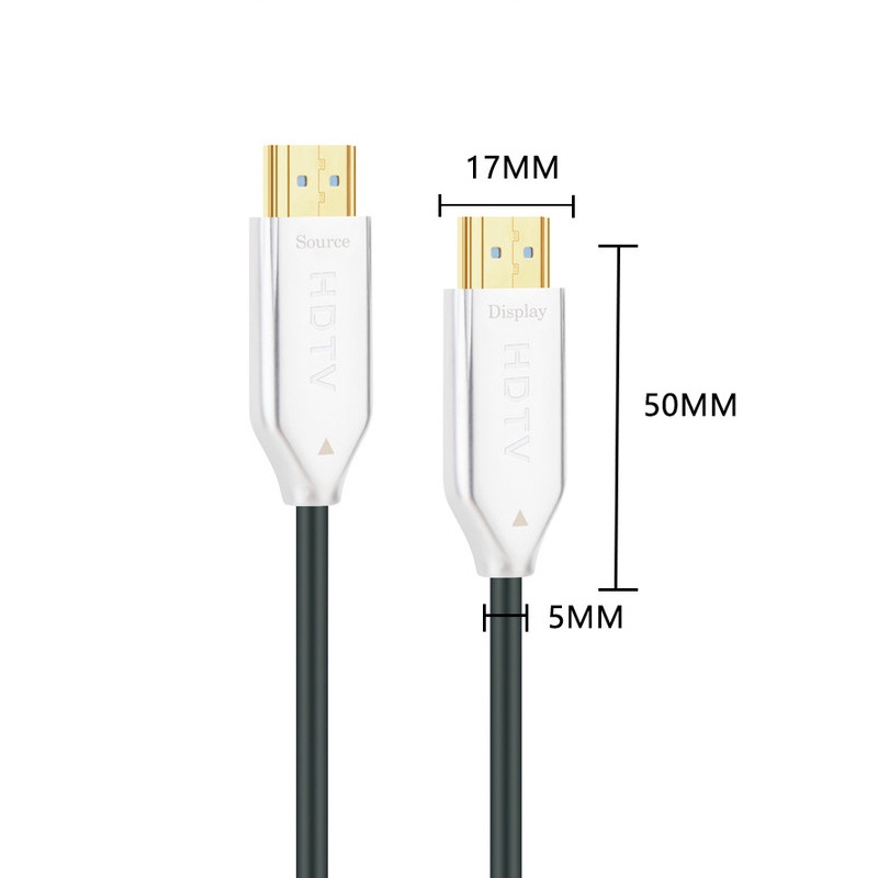 2.0 Version HDMI Fiber Optical Line 4K Ultra High Clear Line Monitor Connecting Cable, Length: 100m With Shaft(White)