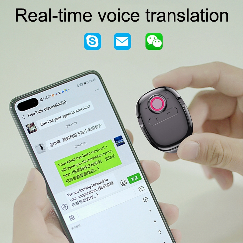 T2 Voice Transfer Text Translation Chat Supports All APP Translation Recording Translated Intelligent Translator(Ring Model)