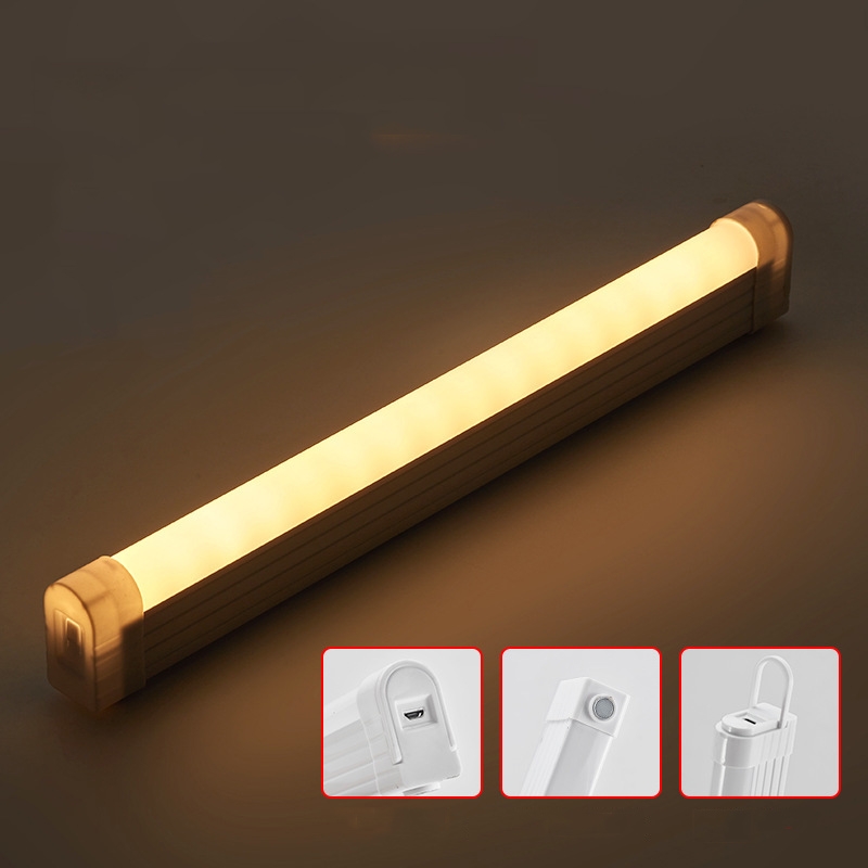 32cm Handheld Light Stick Three-color Changing Light USB Rechargeable Emergency Light Tube Fill Light 1800 mAh, Color: White Warm Light