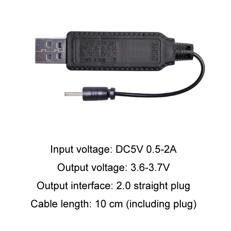 2pcs 3.7V 2.0 Straight Header Lithium Battery Charging Cable With Reverse Polarity Protection(10cm)