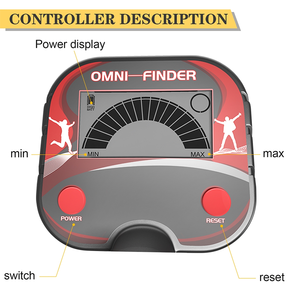 MD3002 Children Beach Toy Underground Metal Detector(Black)