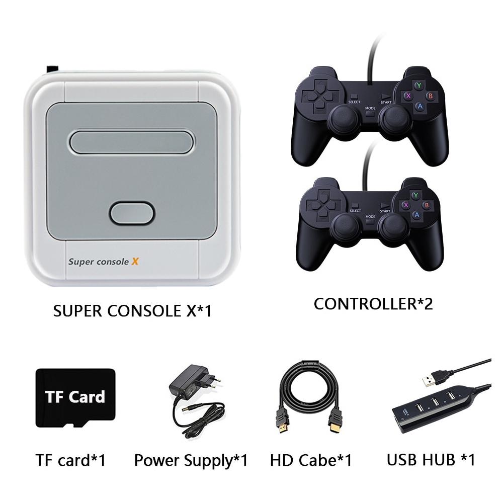 Super Console X 64G 30000+ Games Wired 4K HD 3D Double Game Console Box, US Plug