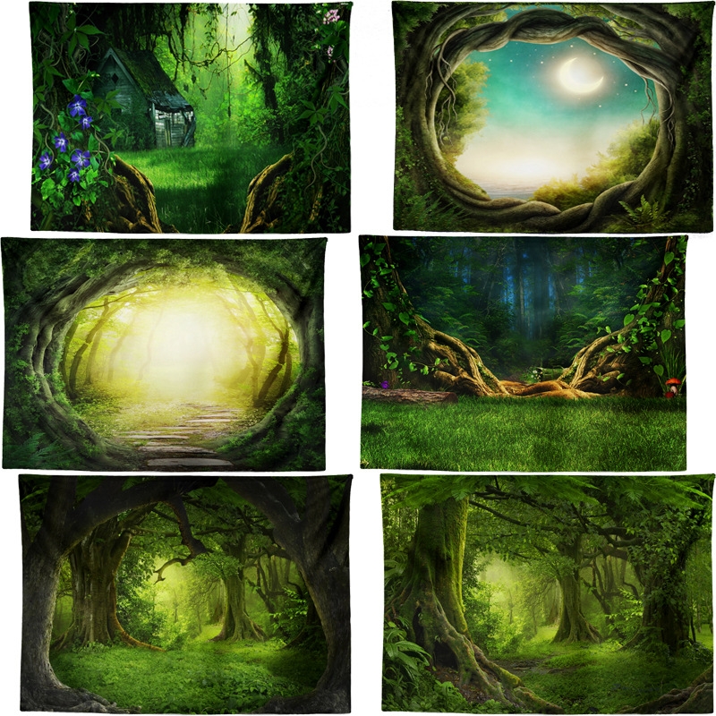 Dream Forest Series Party Banquet Decoration Tapestry Photography Background Cloth, Size: 150x100cm(C)