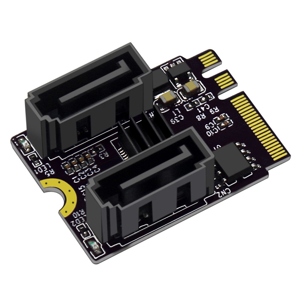 M2 to SATA3.0 Adapter Card PCI-E3.0 Card KEY A+E WiFi M.2 to SATA JMB582 Chip(Black)