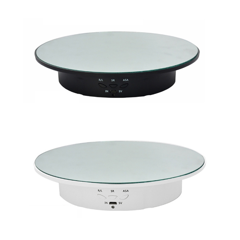 20cm Remote Control Electric Turntable Live Shooting Rotating Display Stand(Black)