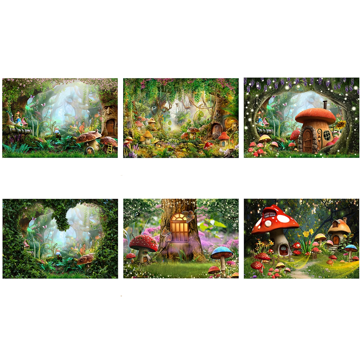 150 X 210cm Fantasy Forest Photography Background Cloth Cartoon Kids Party Decoration Backdrop(4197)