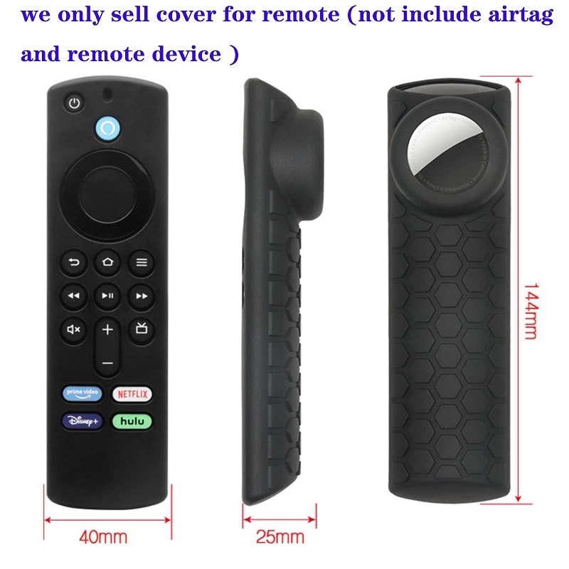 2pcs Remote Control Case For Amazon Fire TV Stick 2021 ALEXA 3rd Gen With Airtag Holder(Purple)