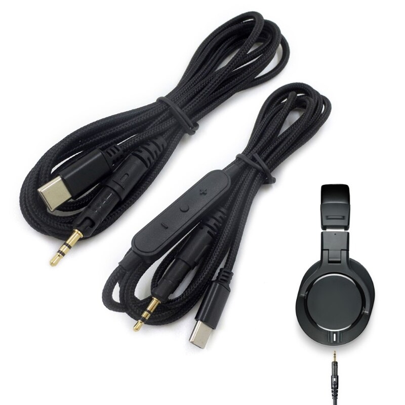 For M40X / ATH-M50X / M60X / M70X TYPE-C/USB-C Audio Headphone Cable, Style:, Color: Wire Control Version