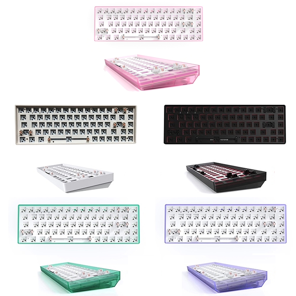 Dual-mode Bluetooth/Wireless Customized Hot Swap Mechanical Keyboard Kit, Color: Pink