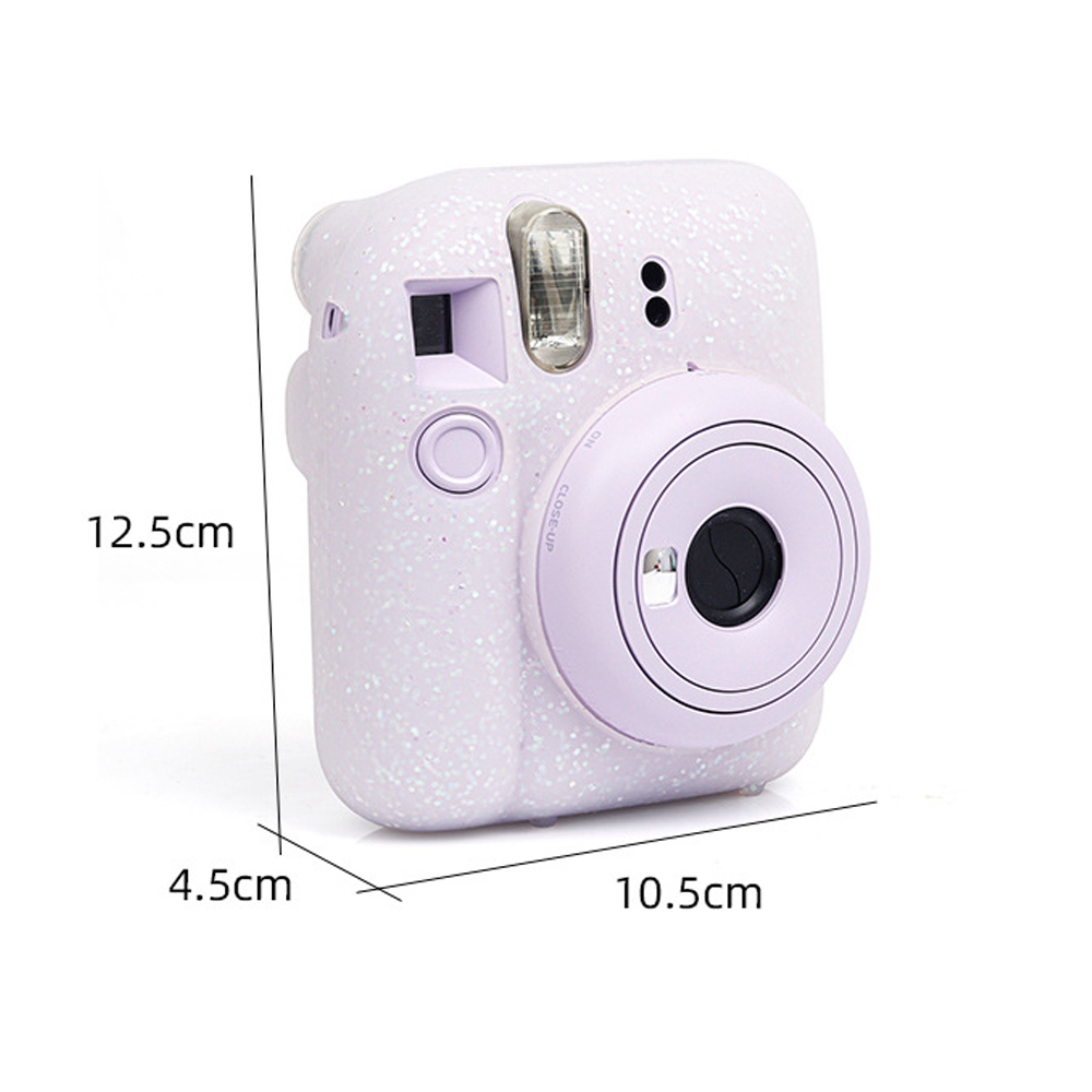 For Fujifilm Instax Mini 12 Soft Shell Camera Bag Storage Silicone Case(Glitter Pink)