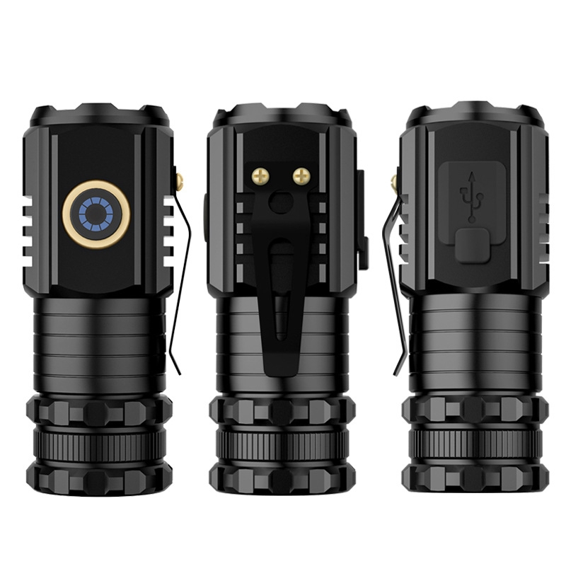 3 LED Mini Flashlight Rechargeable Waterproof 2000LM Super Bright Torch, Spec:  Tail Magnet