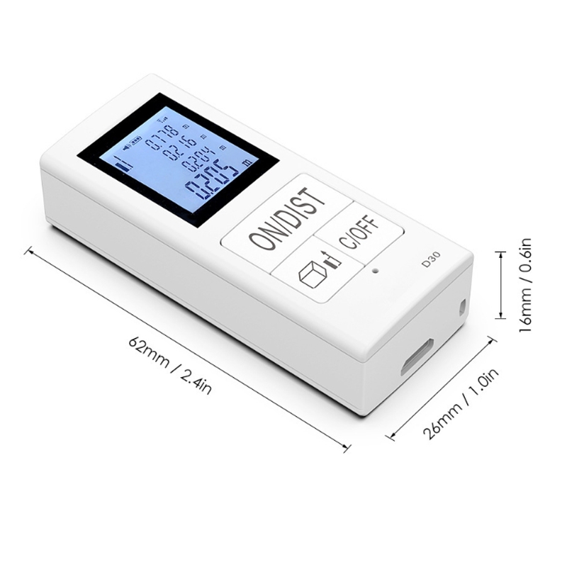 30m Mini Handheld Rechargeable Infrared Electronic Range Finder(White)