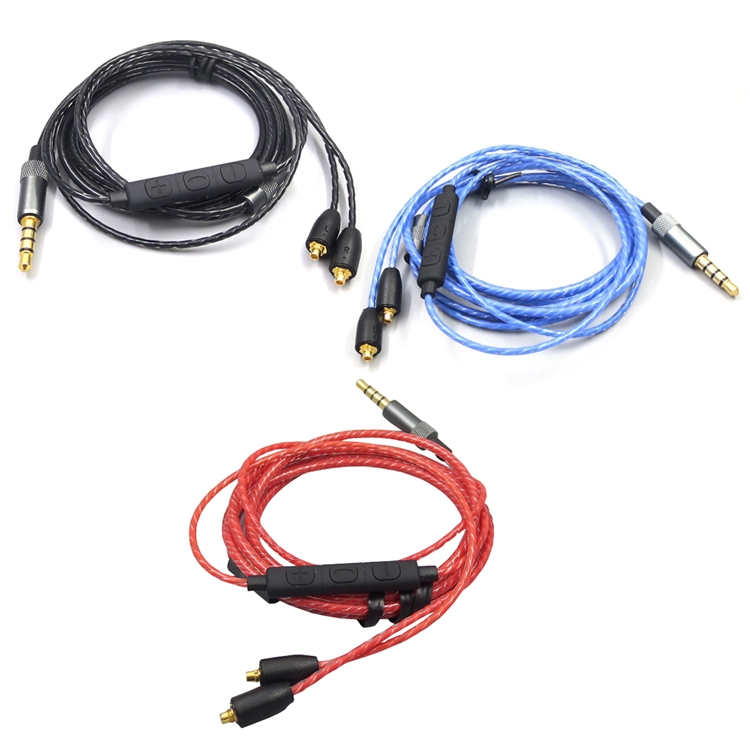 1.2m For Shure MMCX / SE215 / SE535 / SE846 / UE900 Volume Adjustment Headphone Cable(Black)