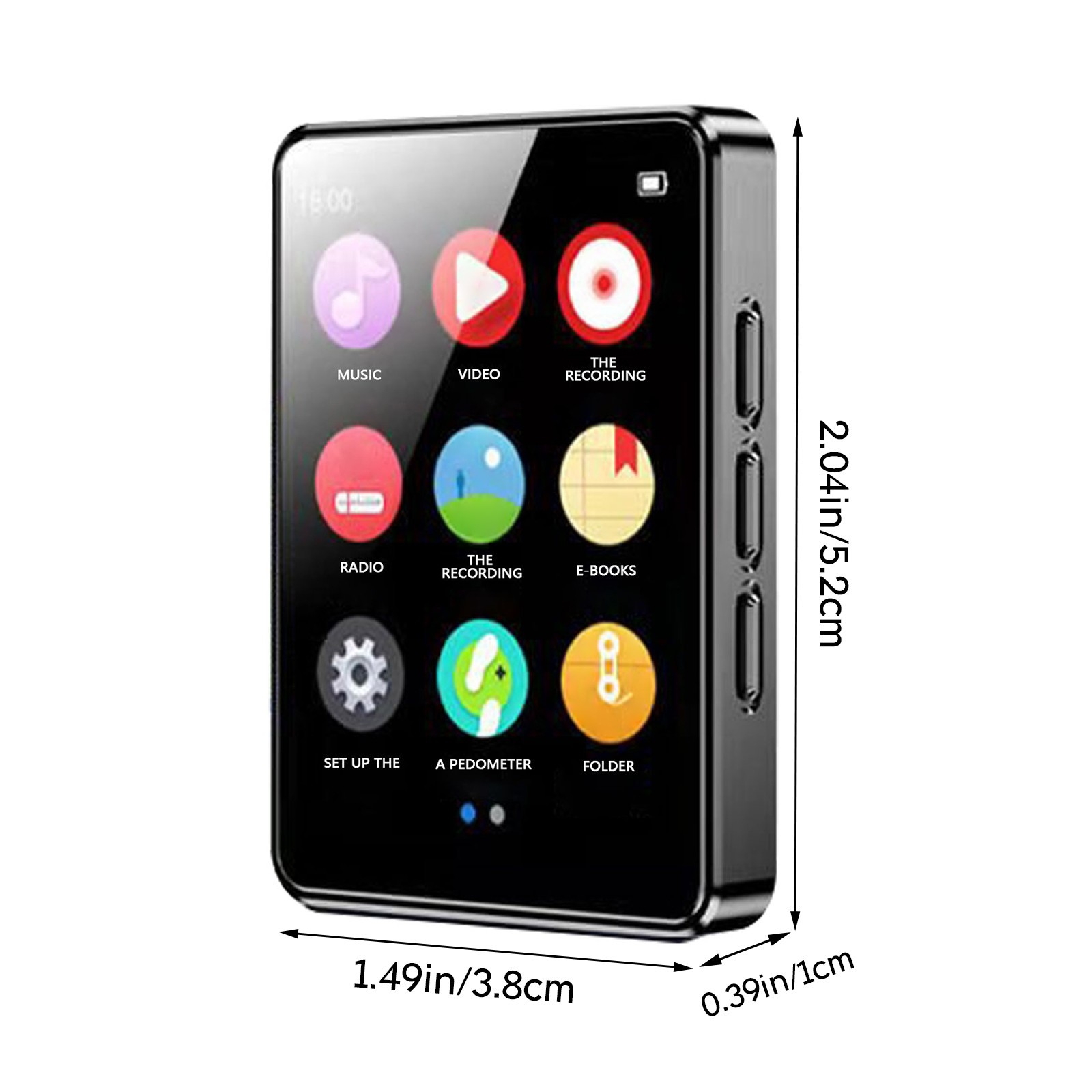 Bluetooth MP3/MP4 Student Walkman Music Player External Recording, Memory Capacity: 32GB(Metal Black)