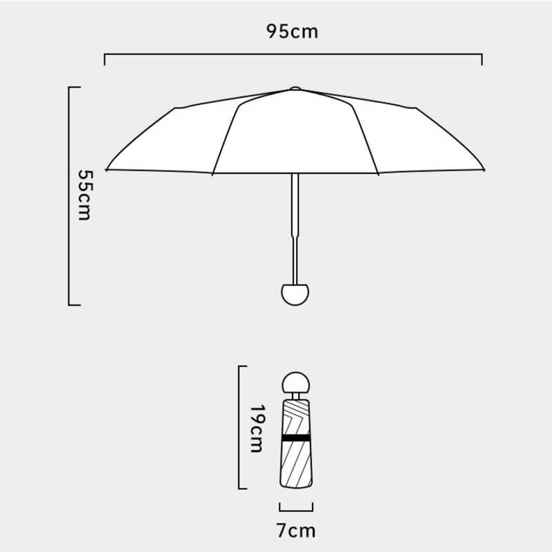 55cm Photography Lighting Umbrella Outdoor Portable Sun Umbrella(Silver White)