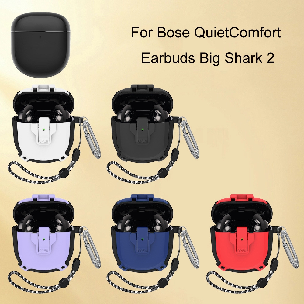 For Bose QuietComfort Earbuds Big Shark 2 Generation Split Protective Case(Blue)