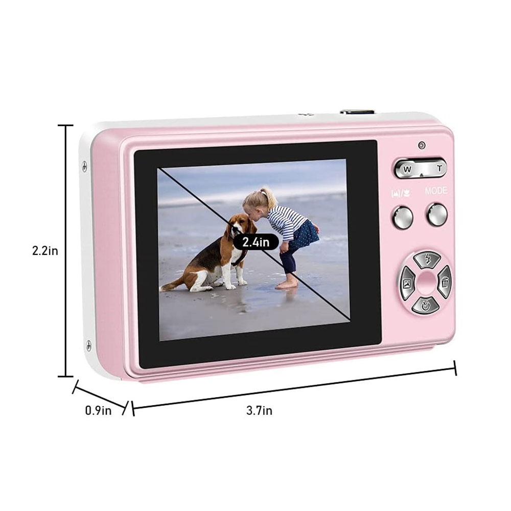 2.4 Inch IPS Screen 40 Million Pixel Digital Camera 16X Digital Zoom Video Macro Portable Camera(Pink Standard)