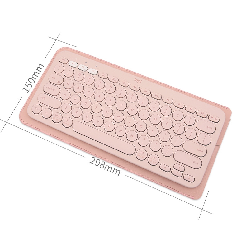 For Logitech K380 Leather Keyboard Thin and Lightweight Portable Liner Bag Waterproof Protective Cover(Light Apricot)