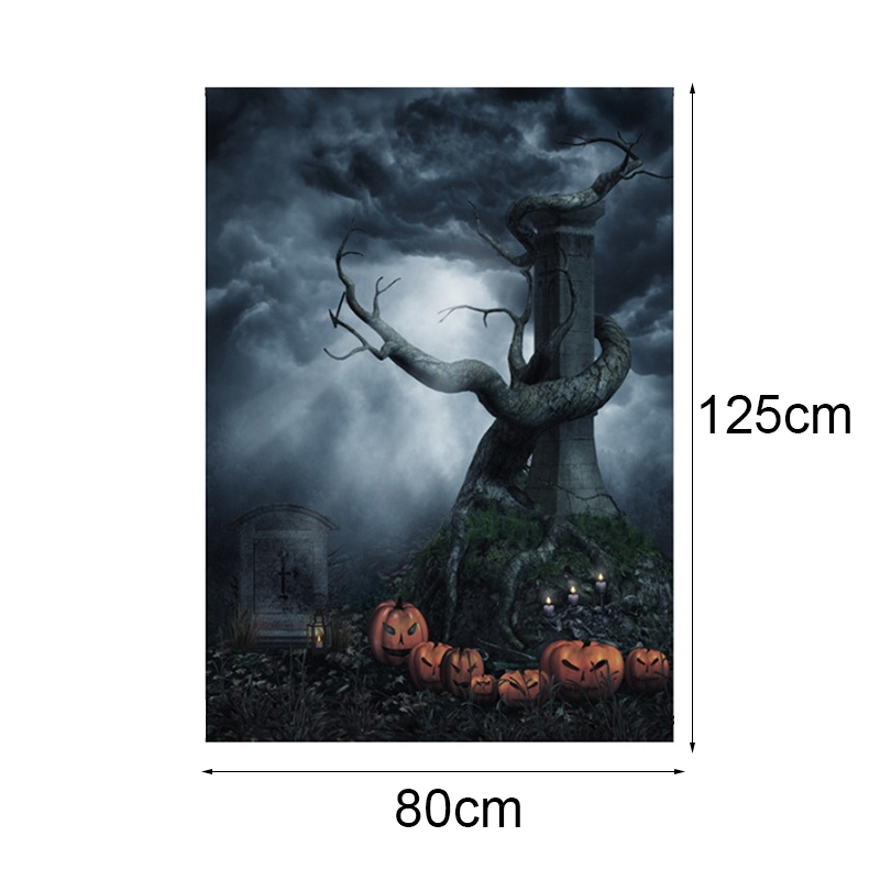 1.25x0.8m Holiday Party Photography Background Halloween Decoration Hanging Cloth, Style: WS-154
