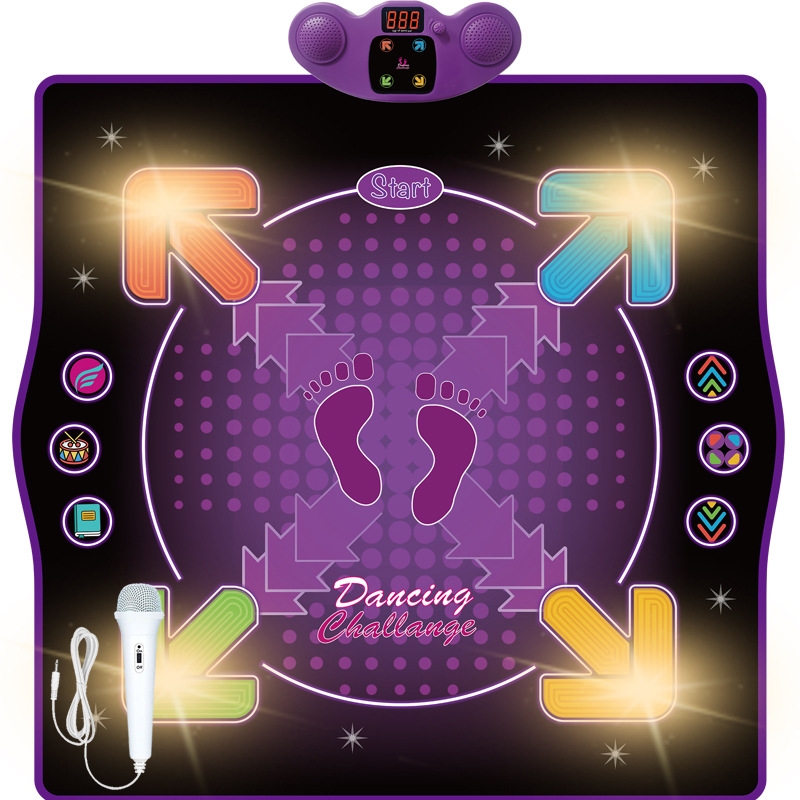 Bluetooth Electronic Dance Mat Children Music Dance Pad, Spec: Basic with Microphone