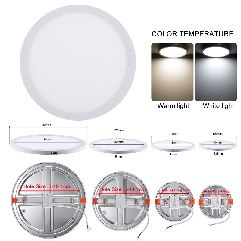 LED Round Ultra-thin Downlight Adjustable Recessed Panel Light, Power Source: 8W(Warm Light)