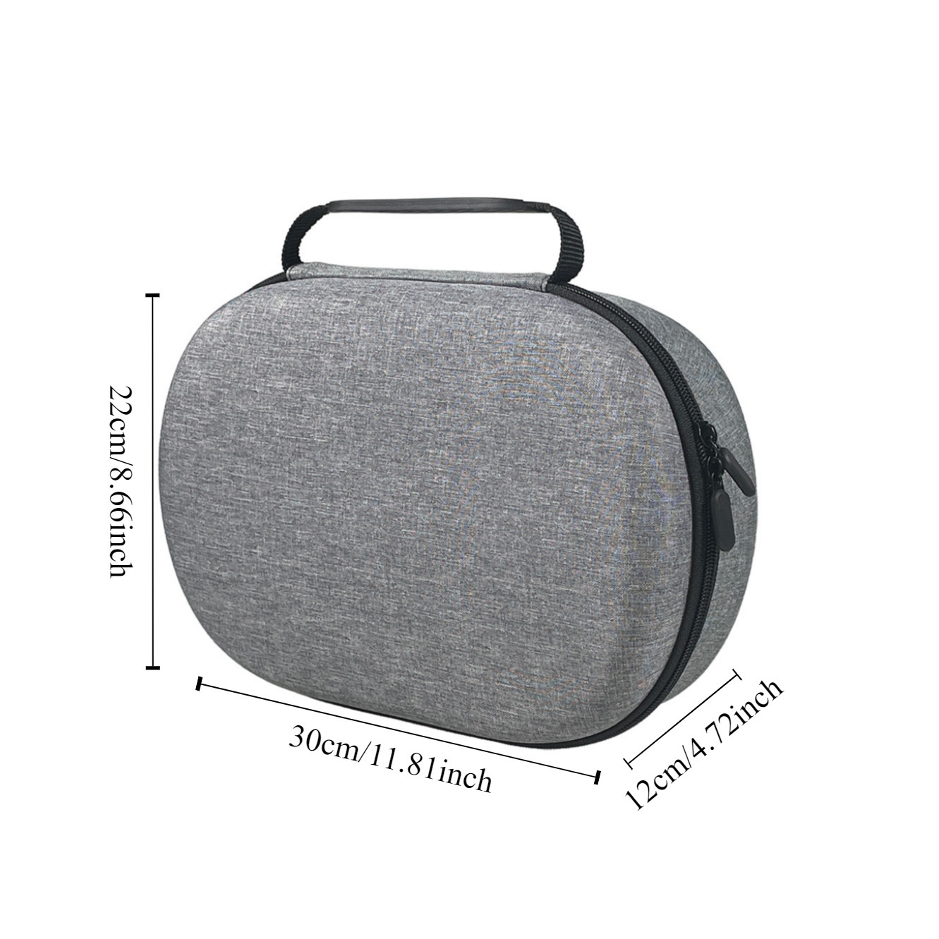 For Apple Vision Pro Head Wearing VR Glasses Storage Portable Bag Travel VR Protective Hard Case(Gray)