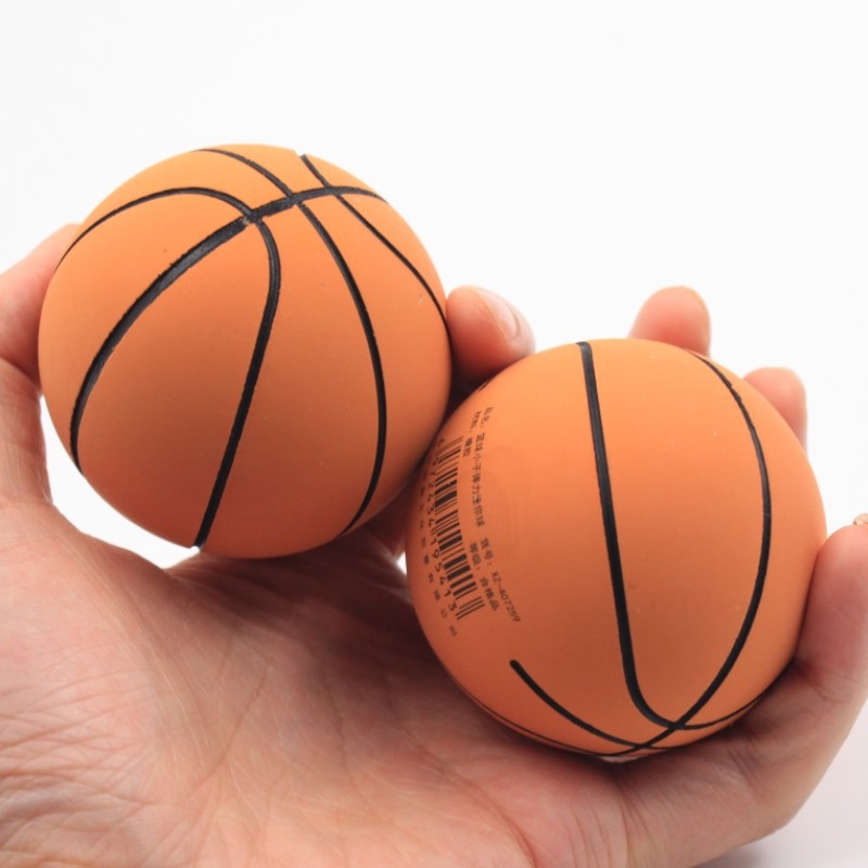 2pcs 6CM Mini Rubber Basketball Decompression Vent High Elastic Toy(Orange)