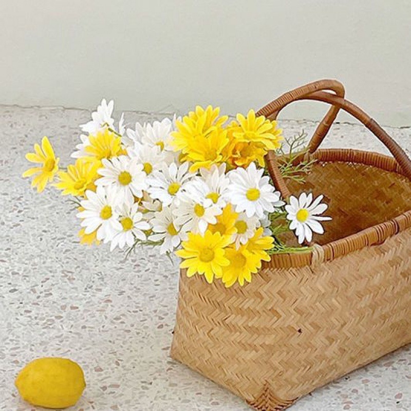 Simulated Flower Arrangement Table Ornament Picnic Photo Props, Style: 5pcs Sunflower Transparent Bag