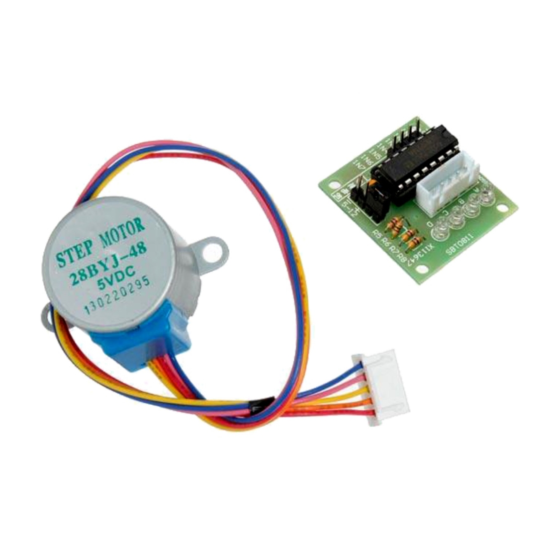 LDTR-WG0246 28YBJ-48 DC 5V 4 Phase 5 Wire Stepper Motor with ULN2003 Driver Board (Silver)