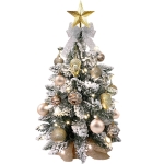 [US Magazijn] 2ft kleine tafelblad mini gouden kunstmatige kerstboom met led-verlichting