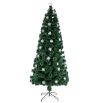 [US Magazijn] 7FT Indoor Outdoor Christmas Holiday Decoration Glasvezel kerstboom met 290 takken en verlichting