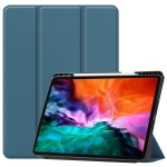 Horizontal Flip Honeycomb TPU + PU Leather Tablet Case with Three-folding Holder & Sleep / Wake-up Function & Pen Slot For iPad Pro 12.9 (2021)(Dark Green)