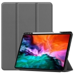 Horizontal Flip Honeycomb TPU + PU Leather Tablet Case with Three-folding Holder & Sleep / Wake-up Function & Pen Slot For iPad Pro 12.9 (2021)(Grey)
