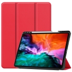 Horizontal Flip Honeycomb TPU + PU Leather Tablet Case with Three-folding Holder & Sleep / Wake-up Function & Pen Slot For iPad Pro 12.9 (2021)(Red)