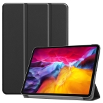 Custer Texture Horizontal Flip PU Leather Tablet Case with Three-folding Holder & Sleep / Wake-up Function For iPad Pro 11 (2021)(Black)