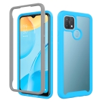 For OPPO A15 Starry Sky Solid Color Series Shockproof PC + TPU Protective Case(Sky Blue)