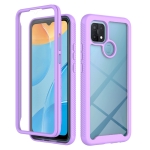 For OPPO A15 Starry Sky Solid Color Series Shockproof PC + TPU Protective Case(Purple)