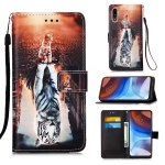 For Motorola Moto E7 Power Colored Drawing Pattern Plain Weave Horizontal Flip Leather Case with Holder & Card Slot & Wallet & Lanyard(Cats And Tigers)