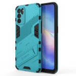 For OPPO Reno6 5G Punk Armor 2 in 1 PC + TPU Shockproof Case with Invisible Holder(Blue)