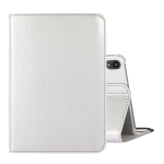 360 Degree Rotation Litchi Texture Flip Leather Tablet Case with Holder For iPad mini 6(Silver)