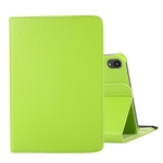 360 Degree Rotation Litchi Texture Flip Leather Tablet Case with Holder For iPad mini 6(Green)