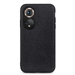 For Honor 50 Pro Accurate Hole Litchi Texture Leather Shockproof Case(Black)