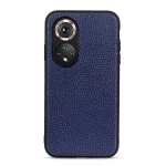 For Honor 50 Pro Accurate Hole Litchi Texture Leather Shockproof Case(Blue)