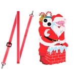 Рождественские серии TPU ударопрочный корпус с шейным ремешком для iPhone 13 Mini (Санта-Клаус)