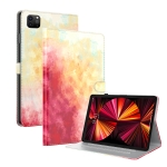 Watercolor Pattern Skin Feel Magnetic Horizontal Flip PU Leather Tablet Case with Holder & Card Slots & Photo Frame & Sleep / Wake-up Function For iPad Pro 12.9 2021 / 2020(Spring Cherry)