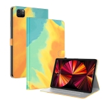 Watercolor Pattern Skin Feel Magnetic Horizontal Flip PU Leather Tablet Case with Holder & Card Slots & Photo Frame & Sleep / Wake-up Function For iPad Pro 12.9 2021 / 2020(Autumn Leaves)