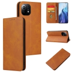 For Xiaomi Mi 11 Calf Texture Magnetic Horizontal Flip Leather Case with Holder & Card Slots & Wallet(Khaki)
