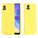 For vivo V21e 4G / Y73 2021 Solid Color Liquid Silicone Shockproof Full Coverage Protective Case(Yellow)