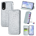 For Huawei nova 8 SE Youth Blooming Mandala Embossed Pattern Magnetic Horizontal Flip Leather Case with Holder & Card Slots & Wallet(Grey)