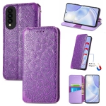 For Huawei nova 8 SE Youth Blooming Mandala Embossed Pattern Magnetic Horizontal Flip Leather Case with Holder & Card Slots & Wallet(Purple)